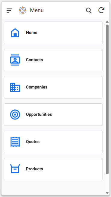 CRM Mobile View
